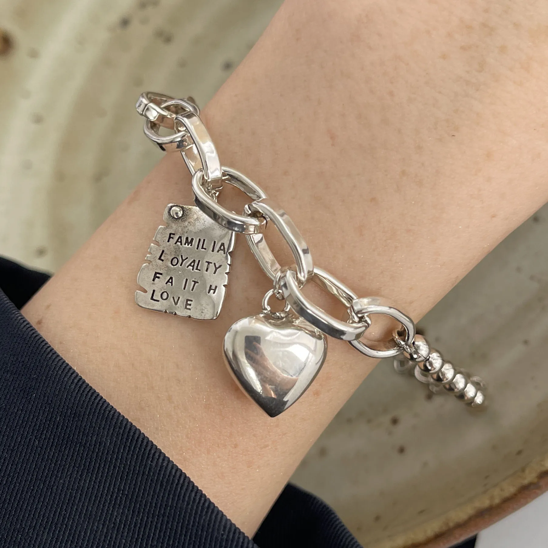 925 Sterling Silver Bracelets for Women Men String Accessories Trend Vintage Heart Vintage Pendant Party Jewelry Gift