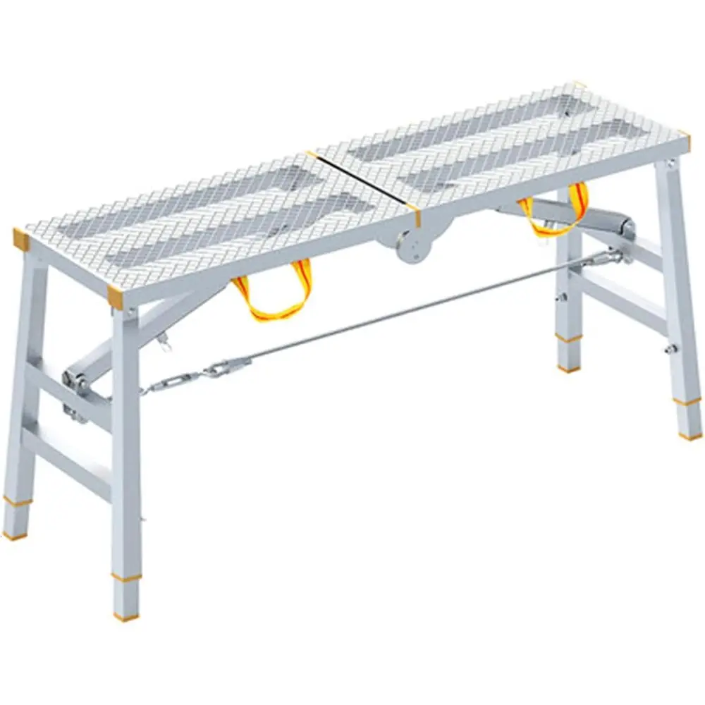 Adjustable Height Non-Slip Mesh Iron Folding Ladder for Art Scaolding and Outdoor Decorations, 882 lbs Capacity