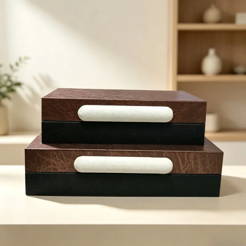 Luxury Jewelry Box Set Leather Exquisite Necklace Storage Case Women's Bracelet Organizers Minimalist Display Boxes with Pattern