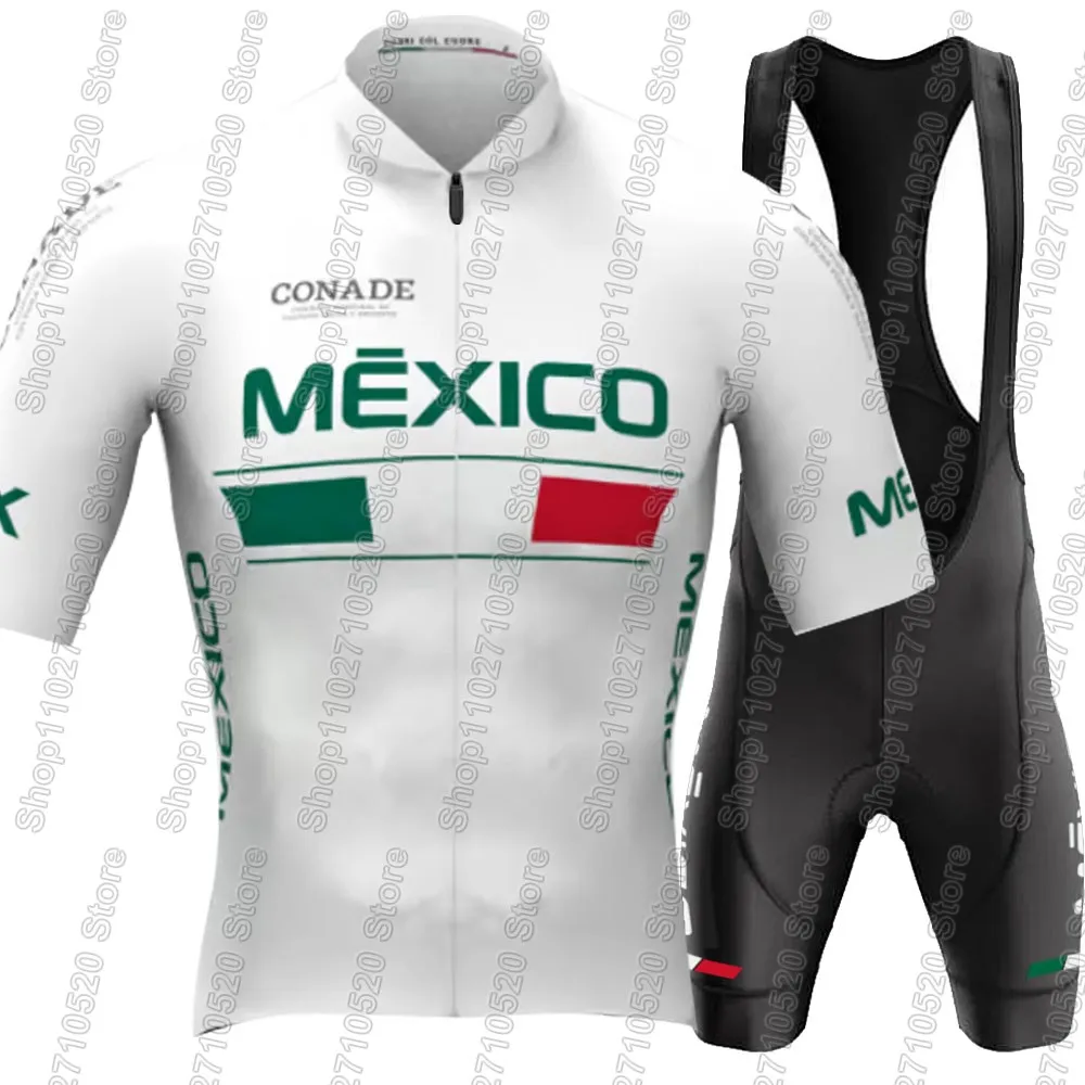 Mexico National Team Cycling Jersey 2026 Set Summer Green Clothing Road Bike Shirts Suit Bicycle Bib Shorts MTB Ropa Maillot