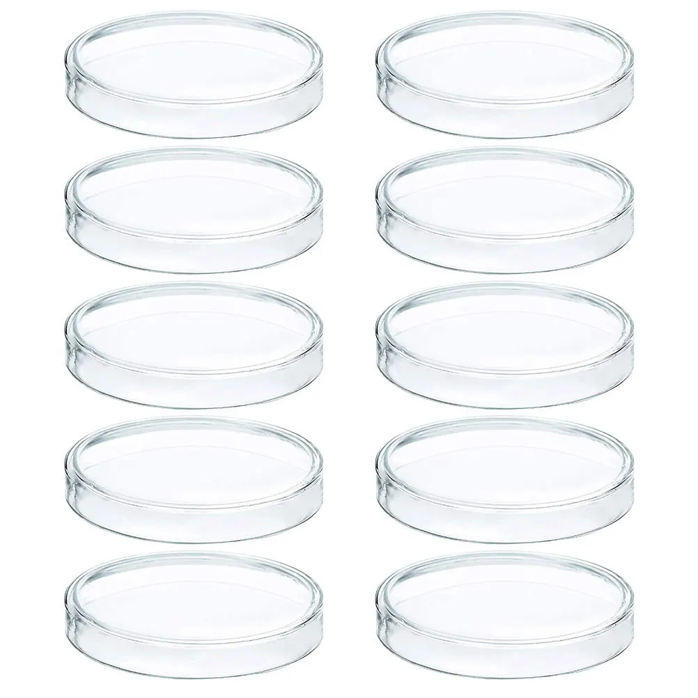 

10Pcs Plastic Petri Dishes Clear Transparent 100mm Lab Plates Cell Tissue Culture Agar Plates Scientific Research
