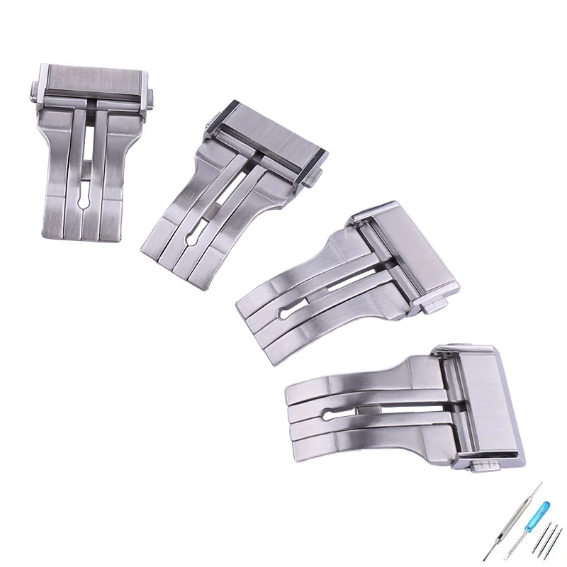 

22mm men's silver solid stainless steel buckle compatible for Hublot Big Bang watch band women sport folding buckle accessories