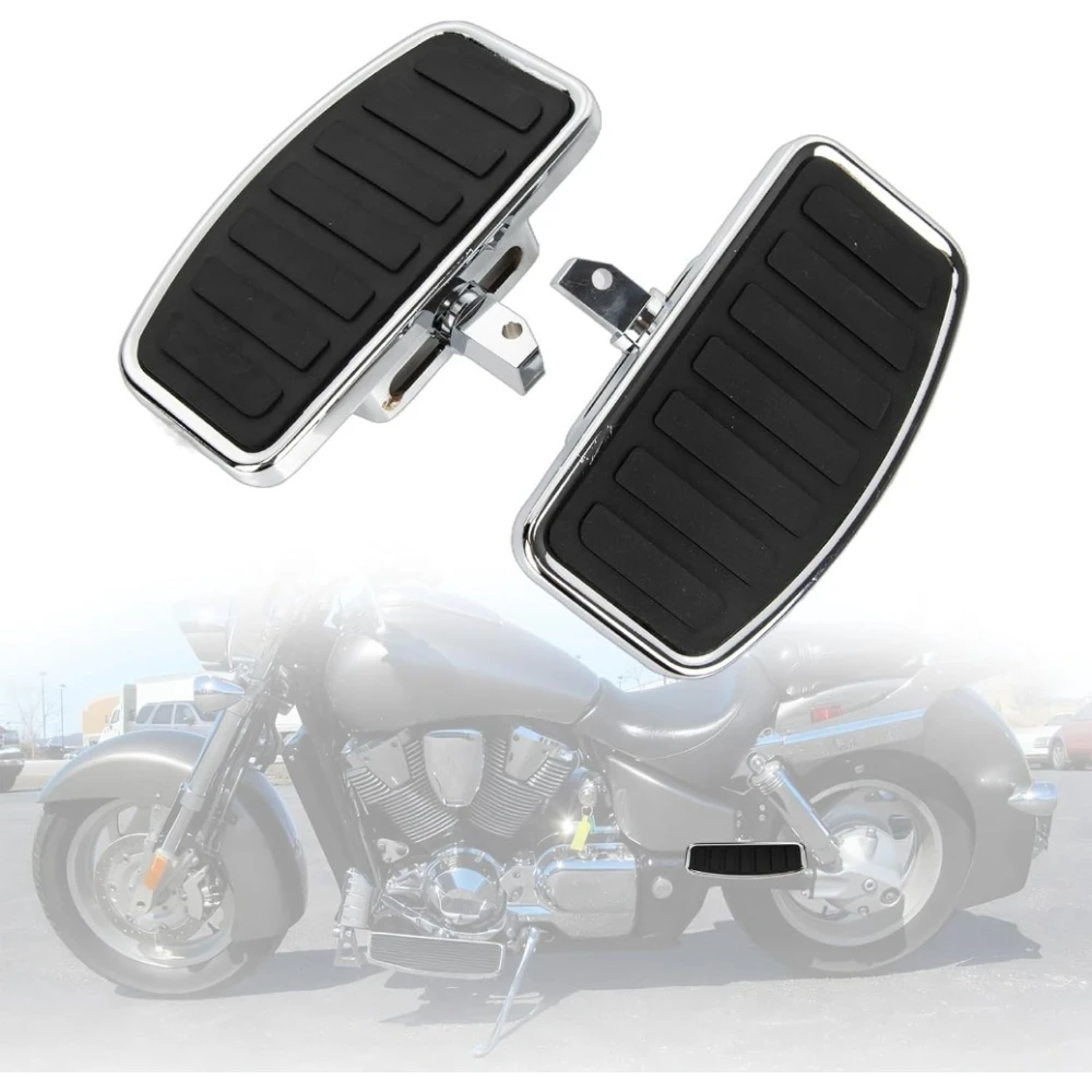 Universal Motorcycle Floorboards Adjustable Rear Passenger Foot Pegs for Yamaha Vstar Dragstar 400 650 V-Max XV125 XV250