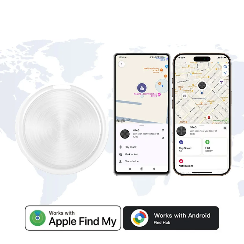 

New Dual System Tracker for iOS or Android Bluetooth Tracking Tag Item Locator work with iOS Find My or Google Find Hub App