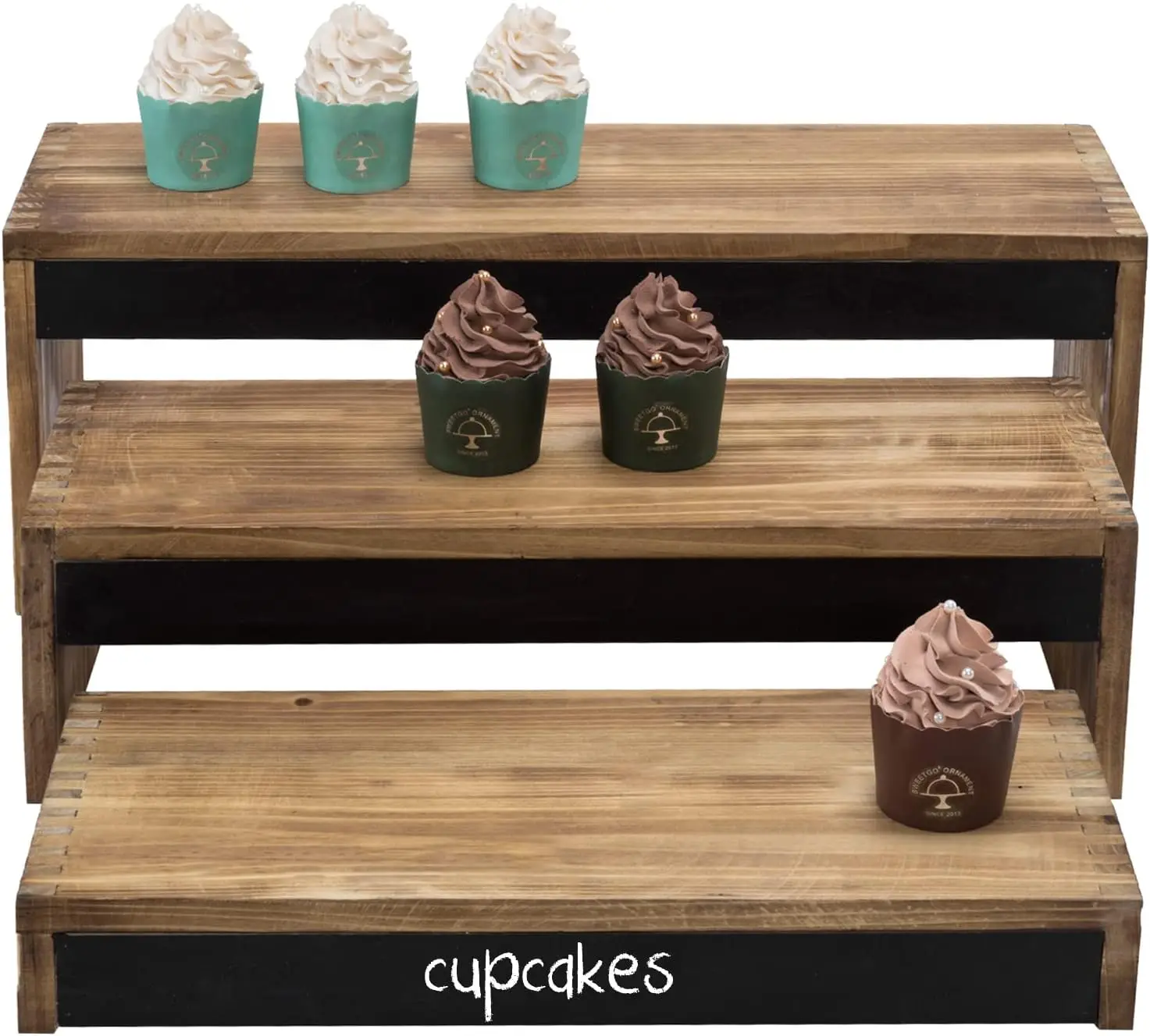 

21-дюймовые подставки для выставки товаров для торта/десертов в деревенском стиле с панелями для классной доски - Прямые продажи с фабрики