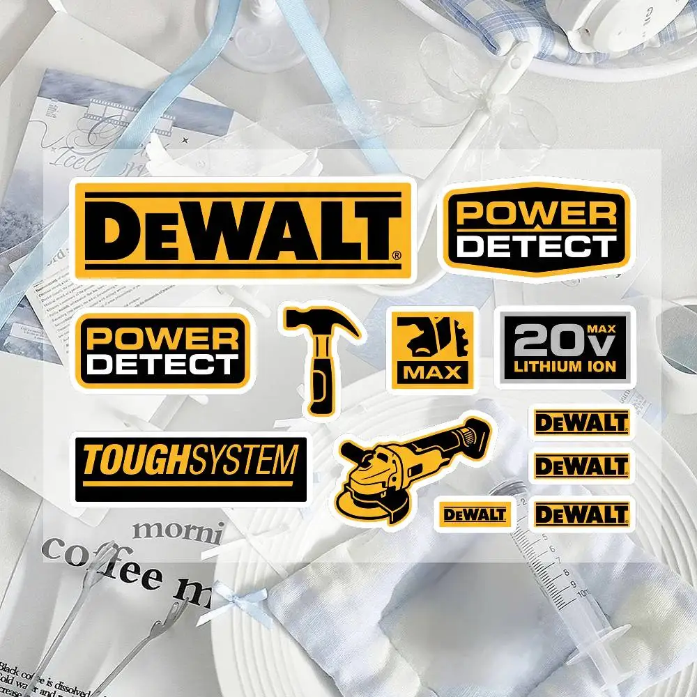 

For DEWALT Motorcycle Reflective Stickers Waterproof Decals For Helmet Scooter Fuel Tank Toolbox Racing