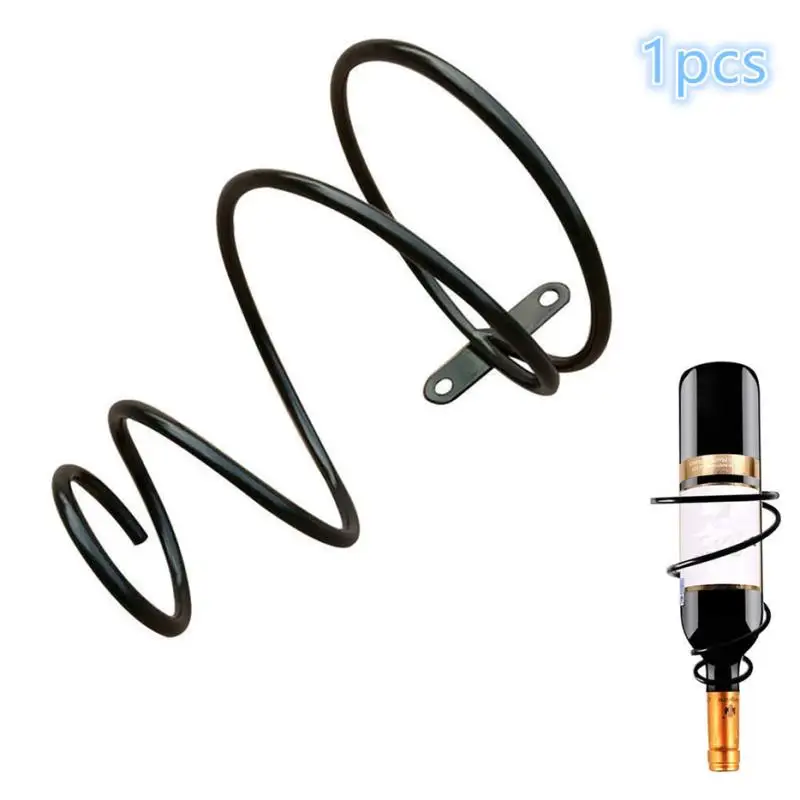 Estante colgante tipo espiral para botellas de vino tinto, montaje en pared, estante de exhibición para botellas de vino, estante de almacenamiento de vino, decoración sencilla para mostrador del hogar
