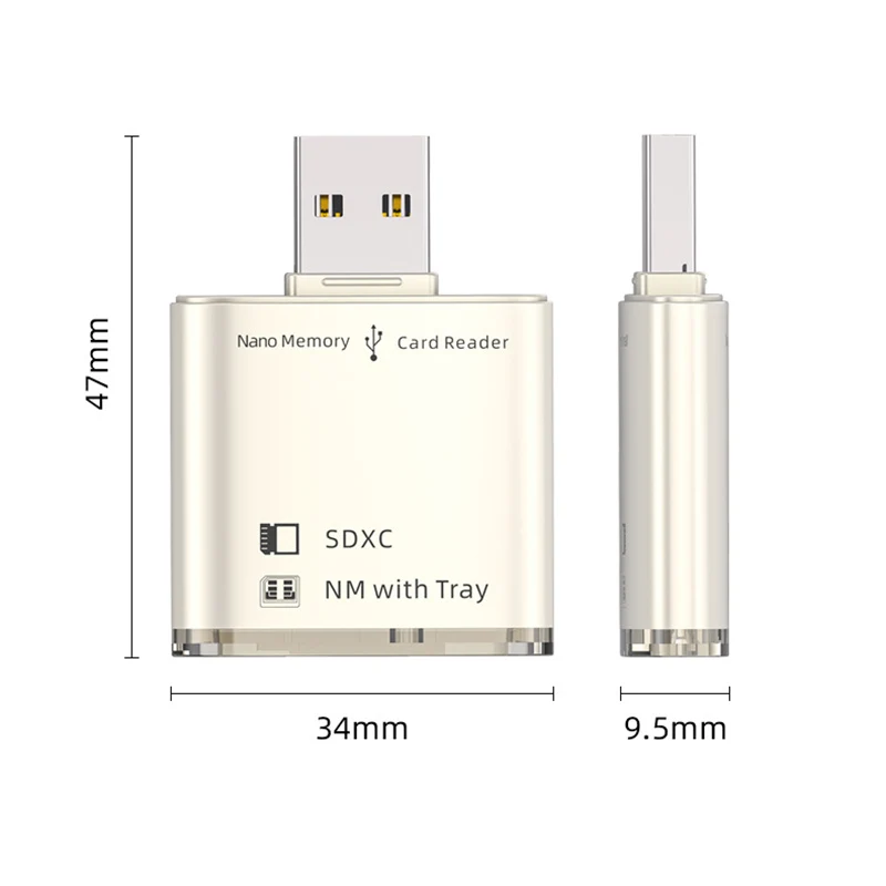 Metal USB3.0 Card Reader 2 Ports SDXC Nano Memory Card Write Adapter USB OTG Android Phone Tablet Laptop Memory Extend Converter