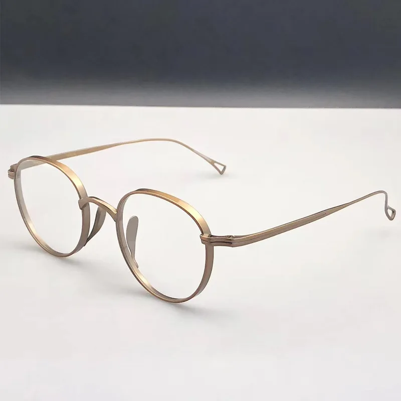 

Pure titanium glasses frame men oval glasses frame with high degree myopia retro glasses frame women