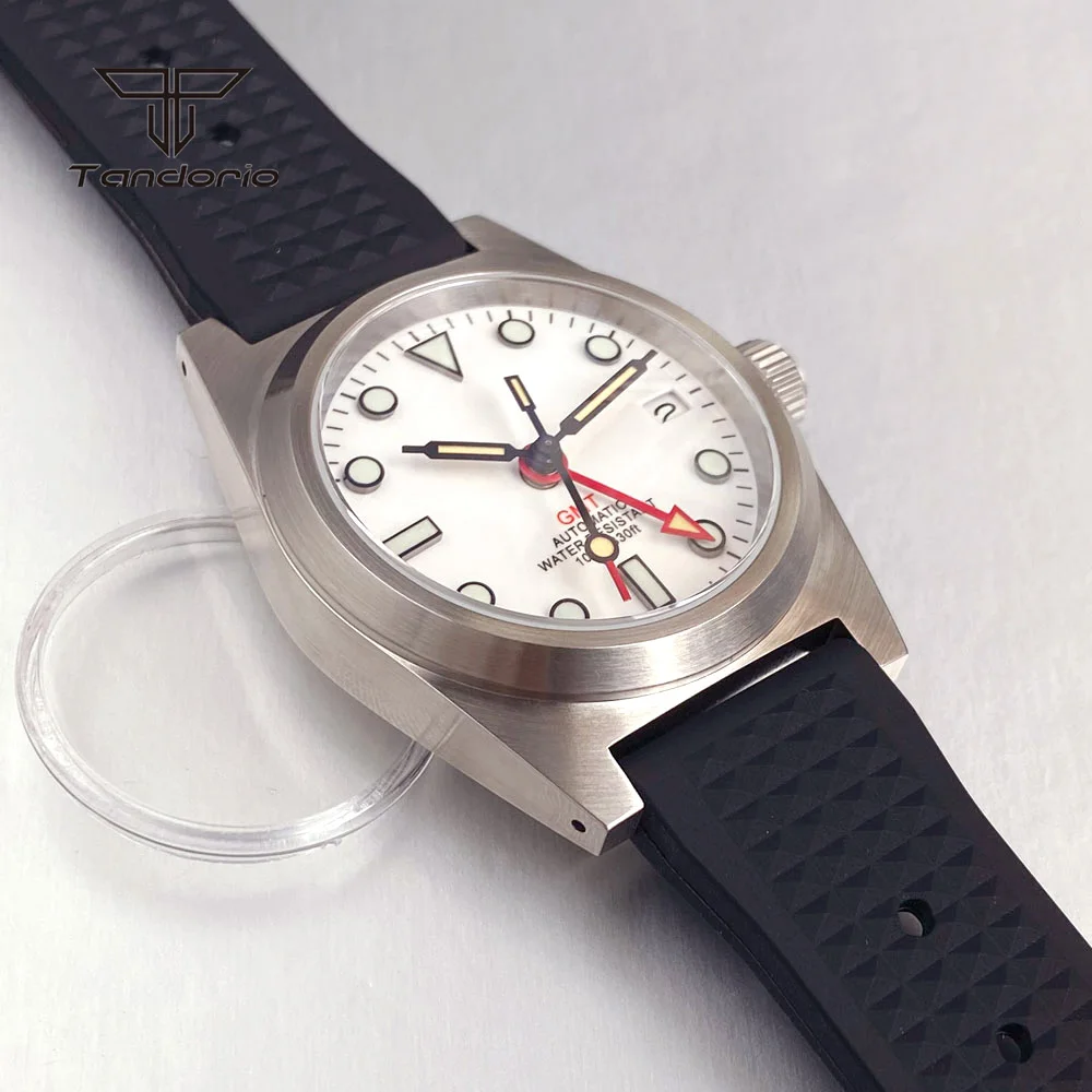 Tandorio AR Sapphire Automatic NH34 Men's 38mm Mechanical GMT Diver Watch Date 20BAR Waterproof Wristwatch Sterile Dial Luminous - Image 6