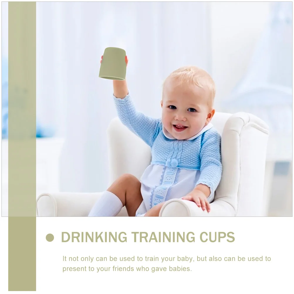 

2pcs Silicone Food Infant Learning Drinking Training Cups Toddler Cups High Temperature Resistant Durable Waterproof