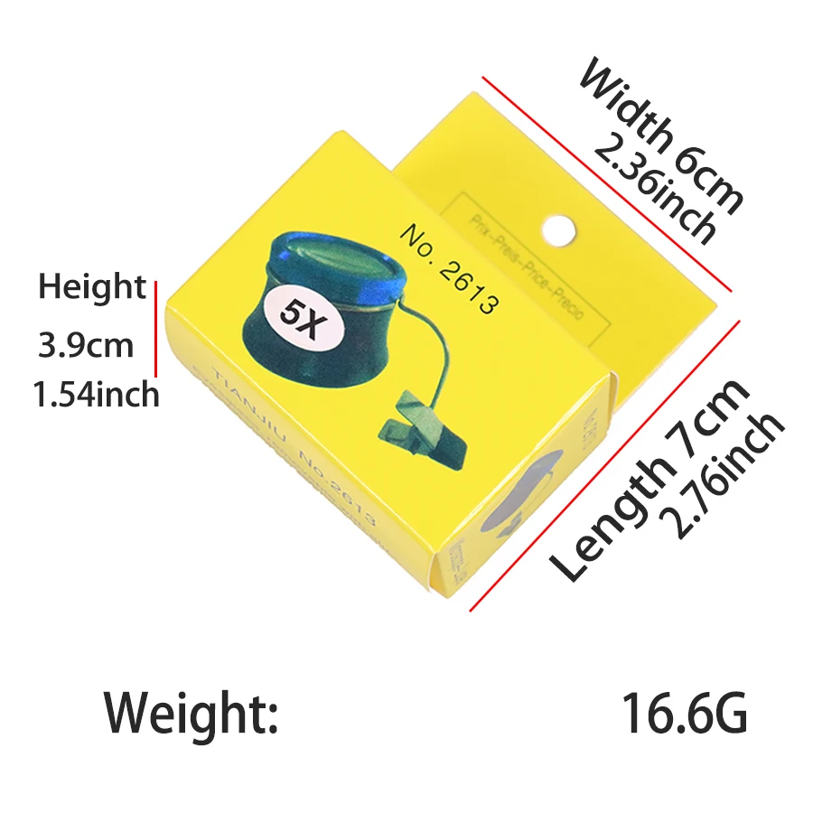 أداة إصلاح الساعة، مع عدسة مكبرة بمشبك يمكن قصها على النظارات، عدسة مكبرة زجاجية بوصة