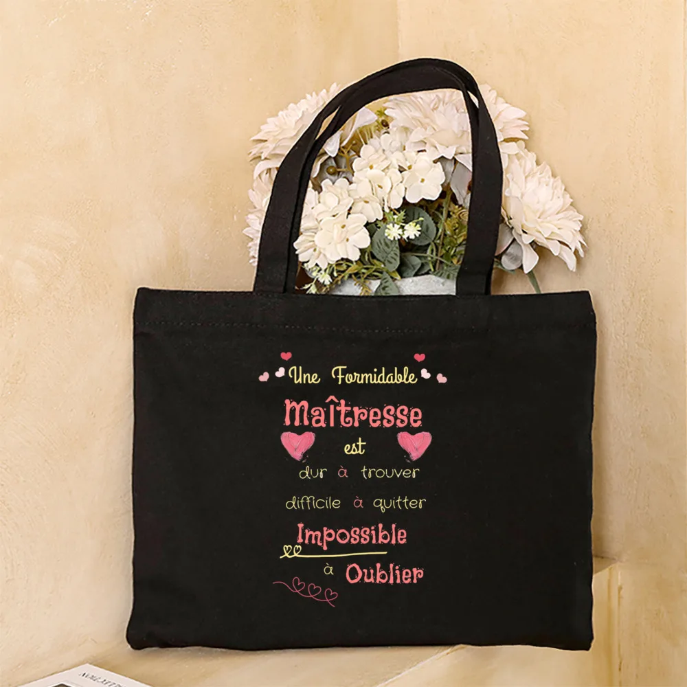 

A Great Mistress Is Hard To Find Impossible To Forget Canvas Tote Bag Thank You Mistress Reusable Shopping Bags End of Year Gift