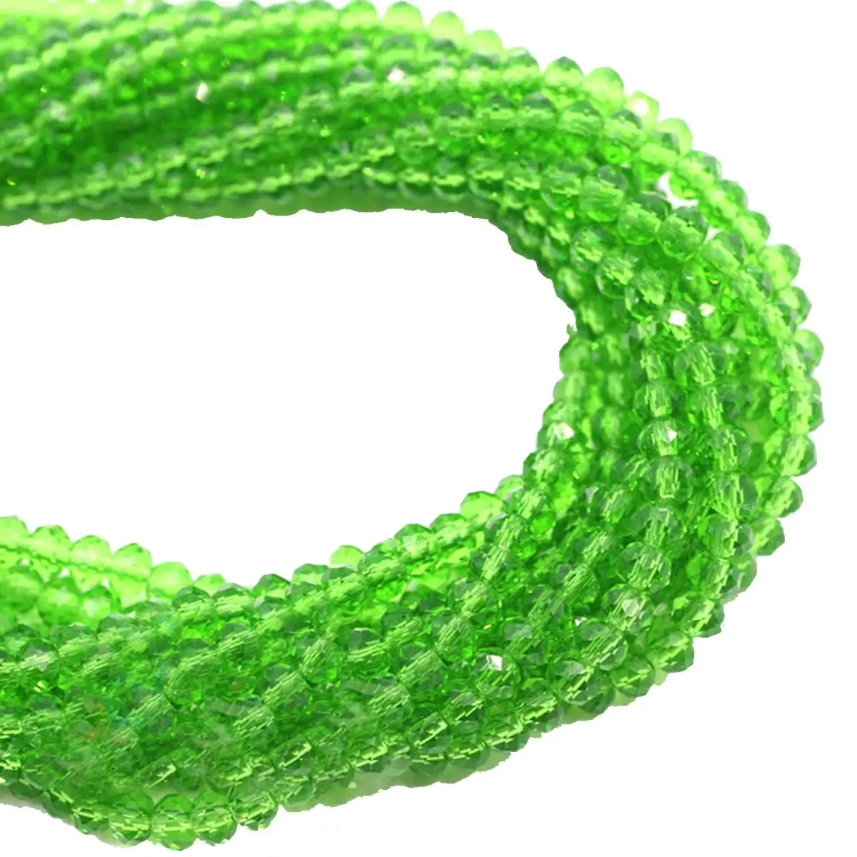 

150pcs DIY Faceted Rondelle Glass Crystal Beads for Jewellery Necklace Bracelet Making 3x4mm (Green)