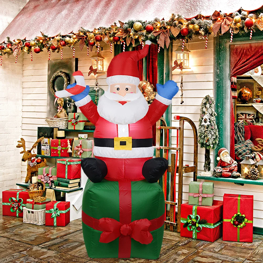 Christmas Inflatable Glowing Snowman Santa Claus LED Lights Xmas Party Indoor Outdoor Inflatable Toy Garden Christmas Decoration