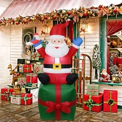 Christmas Inflatable Glowing Snowman Santa Claus LED Lights Xmas Party Indoor Outdoor Inflatable Toy Garden Christmas Decoration