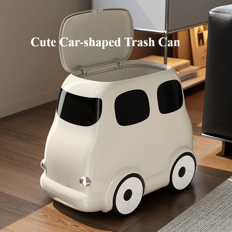 Retro Bus Car Trash Can Living Room Creative Cute Trash Can Household Removable Press Paper Basket
