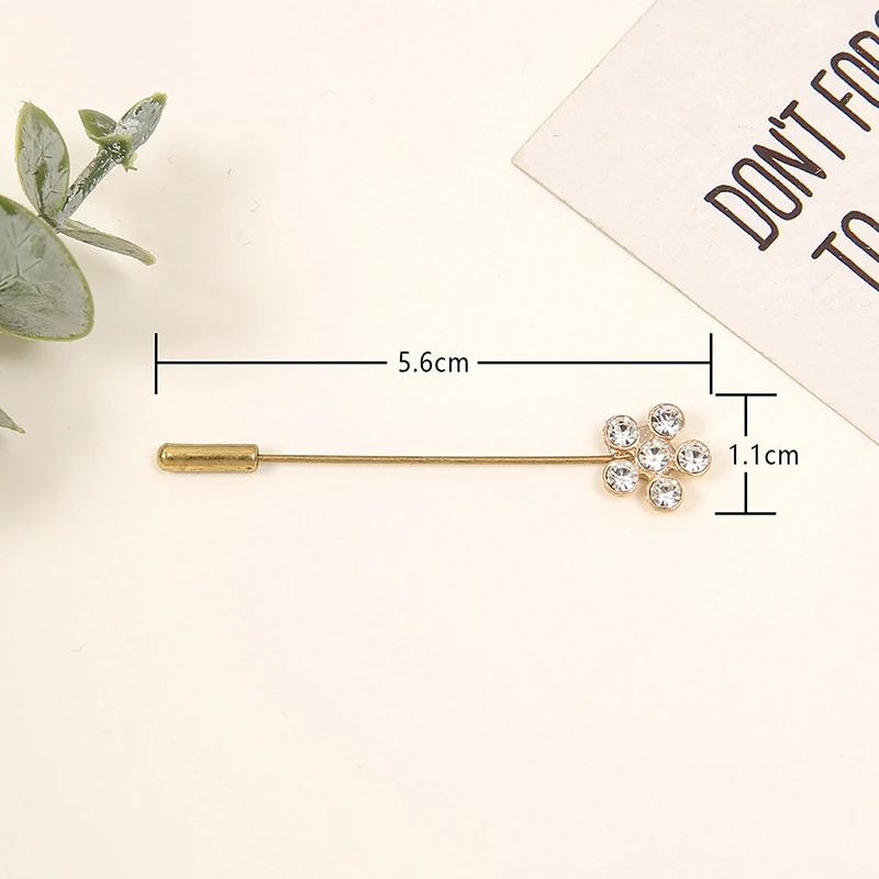 10 teile/beutel Strass Blume Diamant Ein-Wort Brosche Pins Elegante Ethnische Zubehör Für Frauen Moslemisches Hijab Schal Brosche Pins