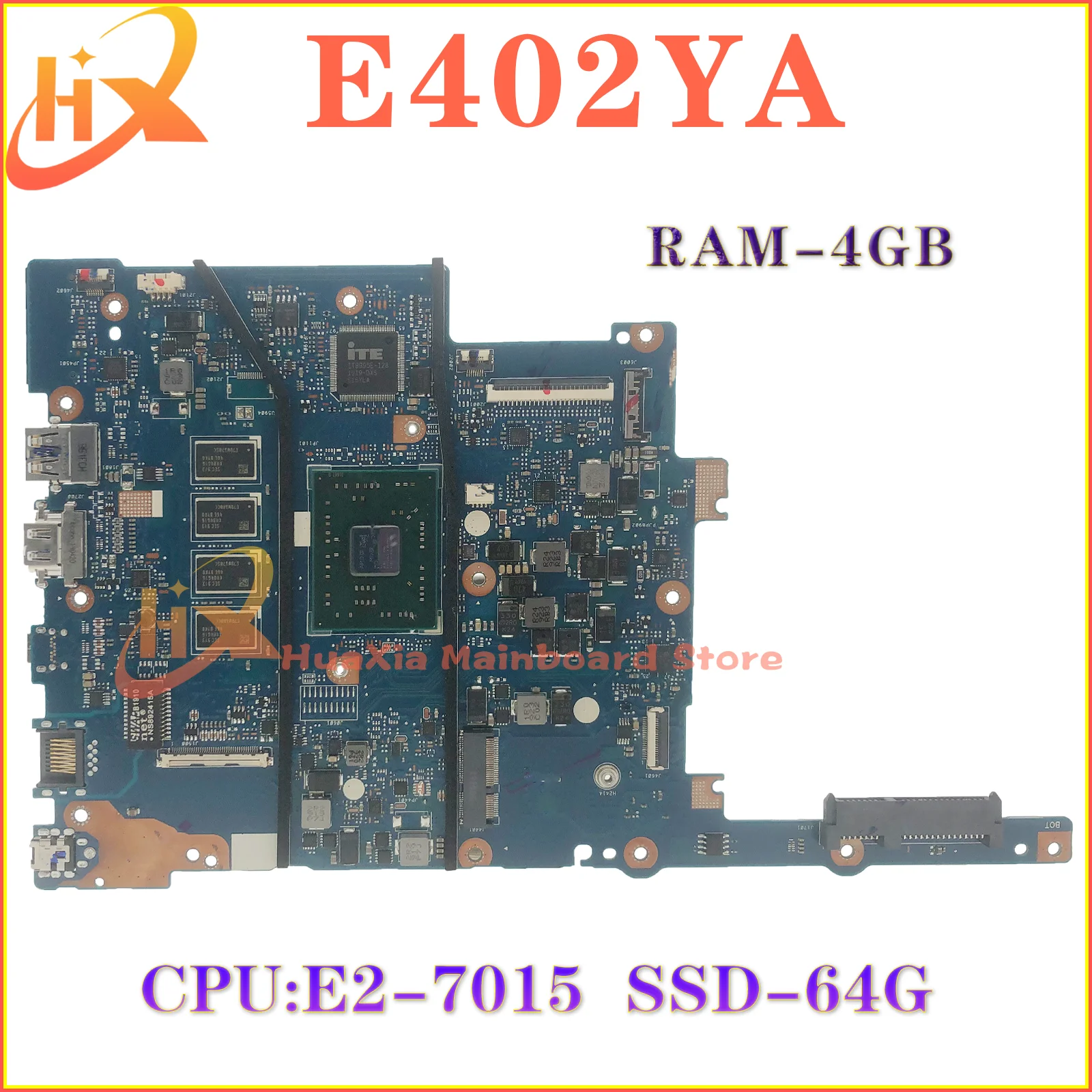 

KEFU E402YA Notebook Mainboard For Asus VivoBook E14 E402 E402Y E402YA Laotop Motherboard with E2-7015 CPU 4GB-RAM 0GB/64GB SSD