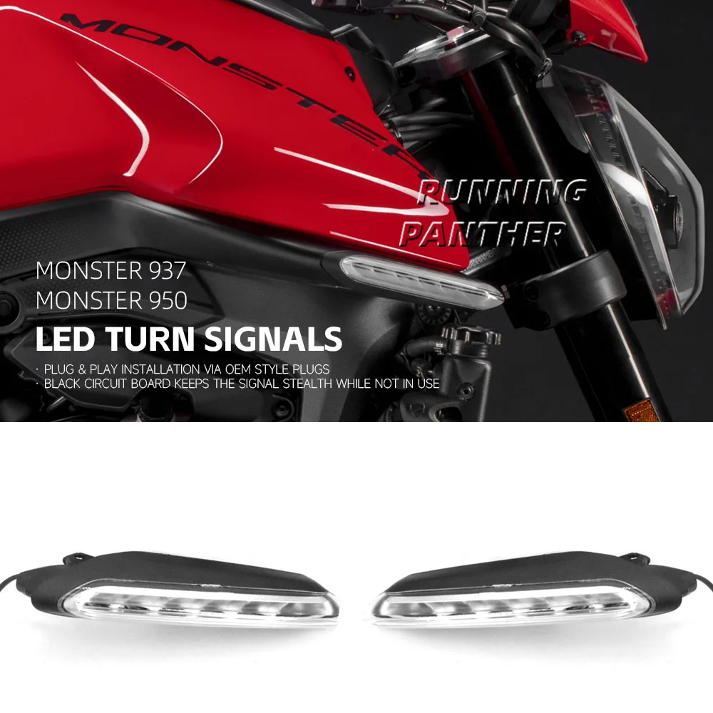 Motorcycle LED Turn Signal Light Day and Night Indicator For Ducati Monster 950 MONSTER monster 937 2021 2022 2023 Warning Light