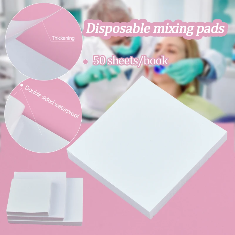 50Sheets Dental Thickening White Cementing Mixing Paper Disposable Double Sided Waterproof