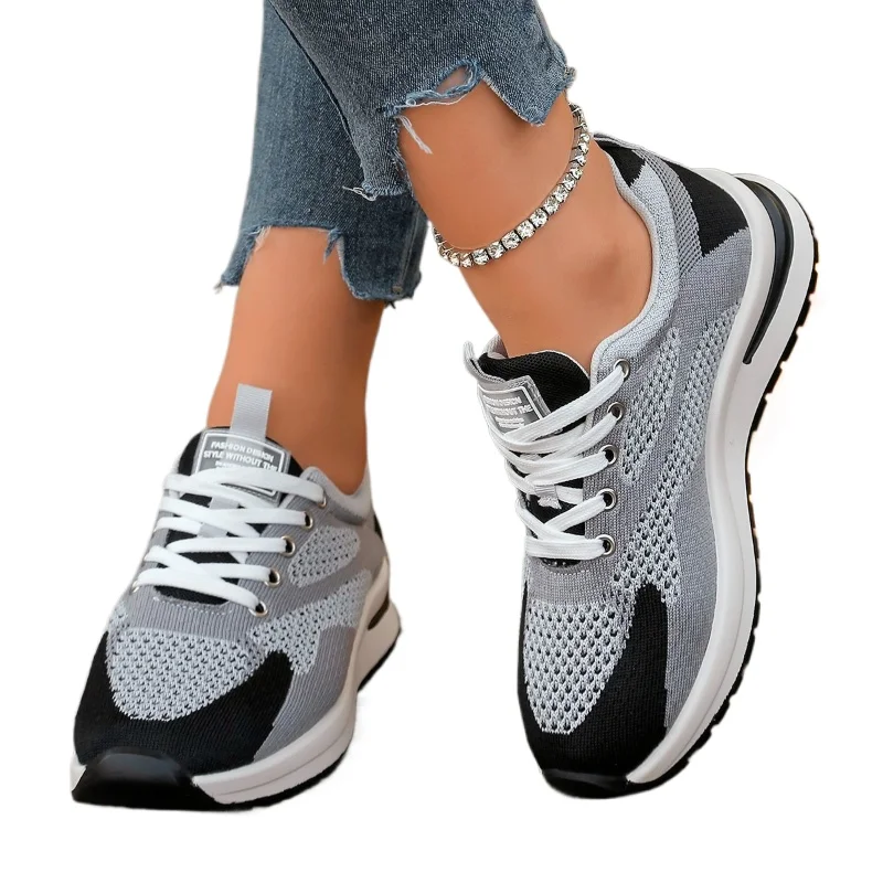 

2026 Breathable Mesh Sneakers for Women Spring Autumn Comfortable Lightweight Running Sports Shoes Woman Lace-Up Platform Female