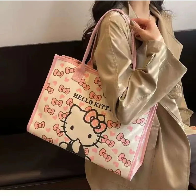 

Hello Kitty Shoulder Bag Women Tote Cute New Style, Versatile Large Capacity Commuter Tote Bag Women Accessories Gift Wholesale