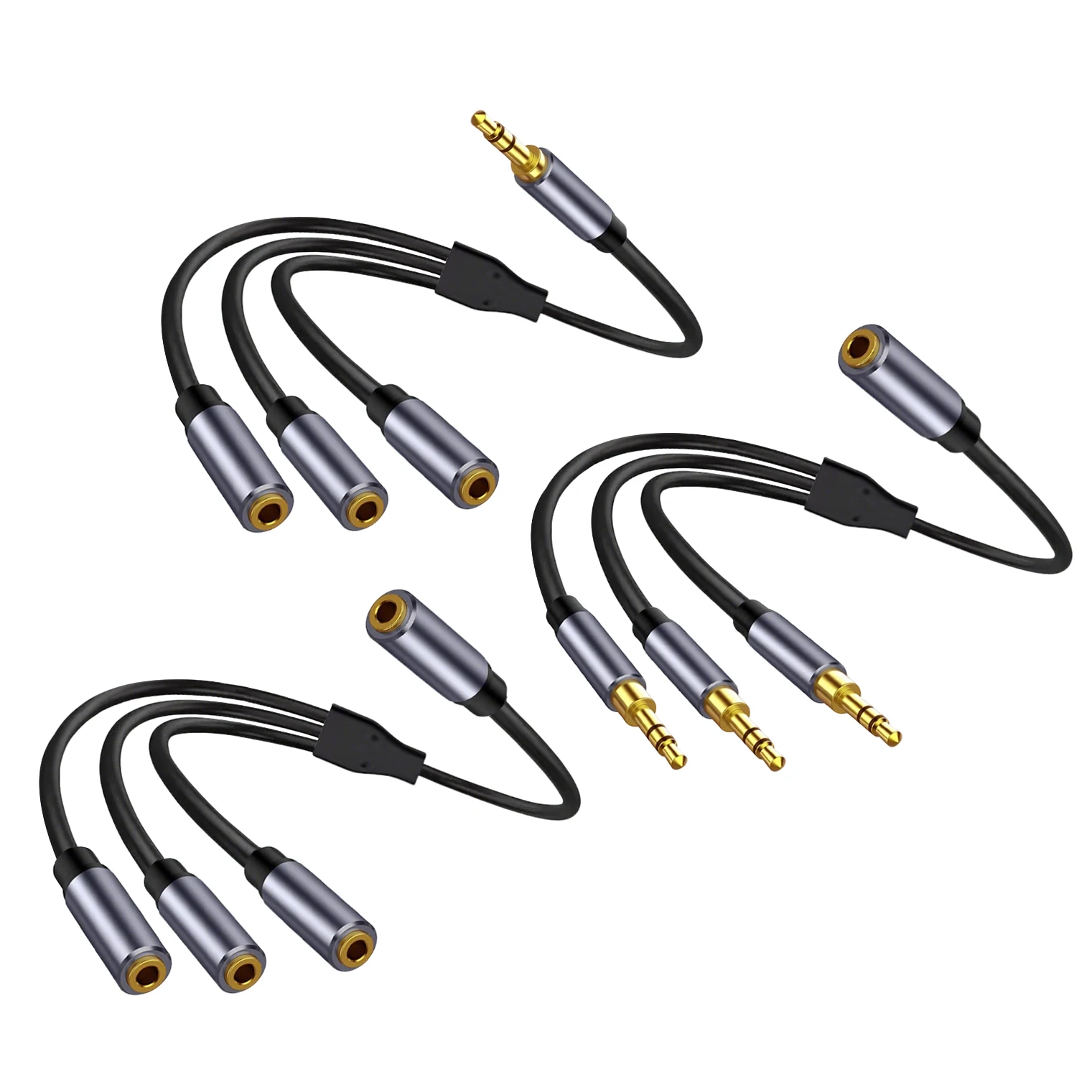 

Multi-Port 3.5mm Audio Splitter - 0.3M TRS ​Stereo Extension Cable for PC/Mobile Phone/Tablet/MP3 Players, Headphones/Speakers