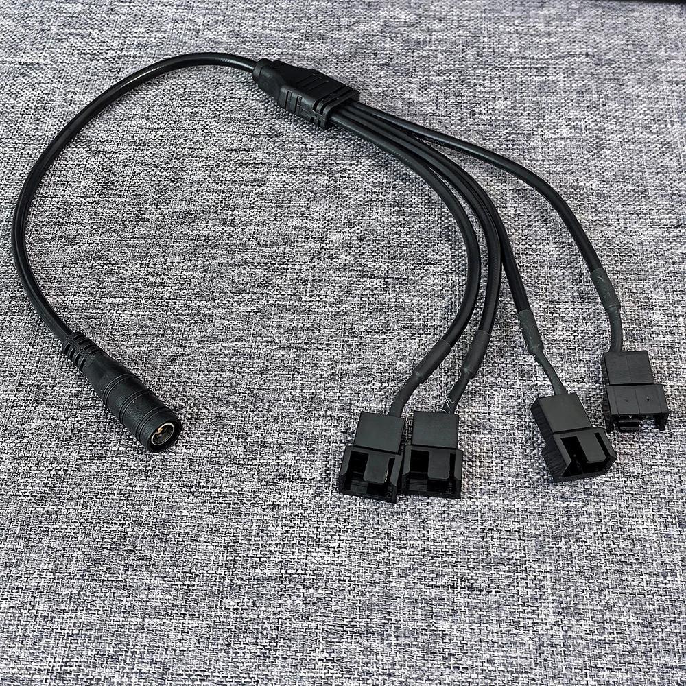 1-10PCS DC5521 to 4‑Pin PWM 1 to 3/4 Power Cable For PC Case Fan Power Supply Adapter 2464 PVC Wire Connector Cable 20AWG