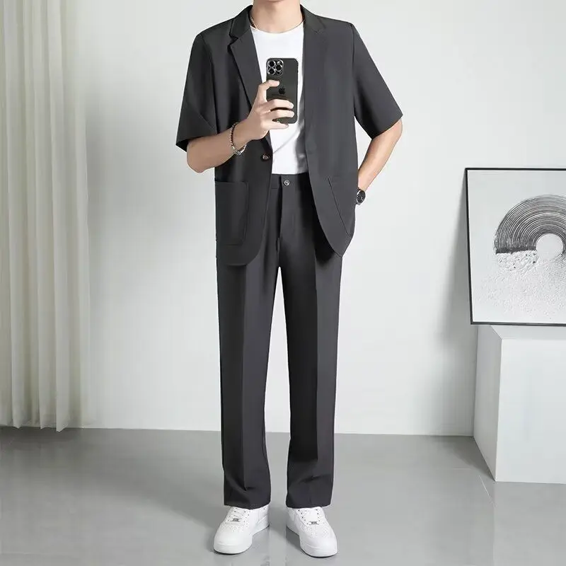 Men's New Summer UV Protection Ice Silk Ultra Lightweight Thin Casual Blazer Men Suit Jacket