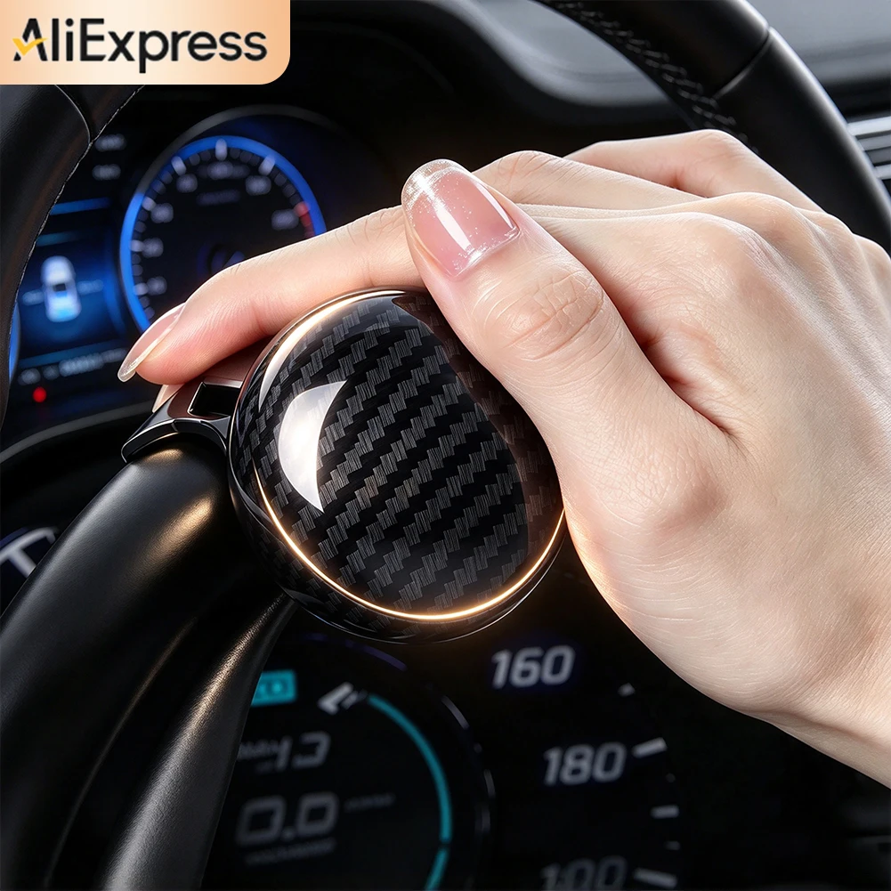 Premium Carbon Fiber Car Steering Wheel Assist Ball One Hand Labor Saving Handle For Infiniti QX60 QX80 QX50 QX55 QX65 Q50 Q60