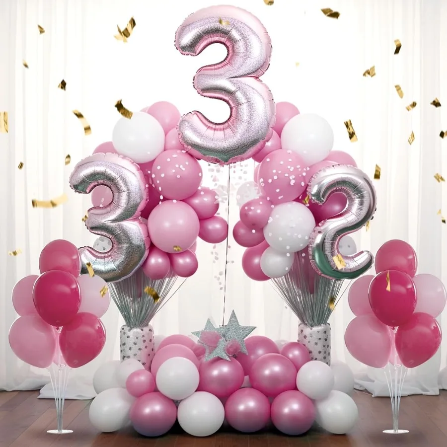 4 ensembles de supports de ballons, Kit de supports de ballons de Table avec Base, bâtons de ballons faciles à assembler, supports de ballons réutilisables pour fête prénatale W