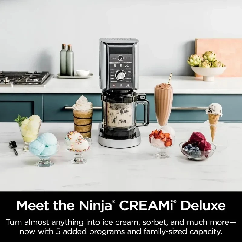 Ninja creami Deluxe 11-in-1เครื่องทำไอศกรีมแช่แข็งสำหรับไอศกรีมเชอร์เบทมิลค์เชคโยเกิร์ตเครื่องใช้ในบ้านแช่แข็ง