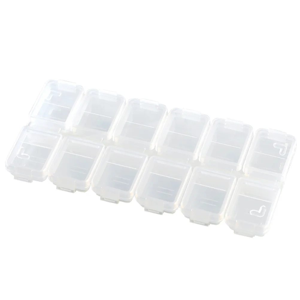 

Plastic Jewelry Storage Box 12 Grids Transparent Organizer for Earrings Rings Beads Craft Brooch Container Jewelry Storage Box