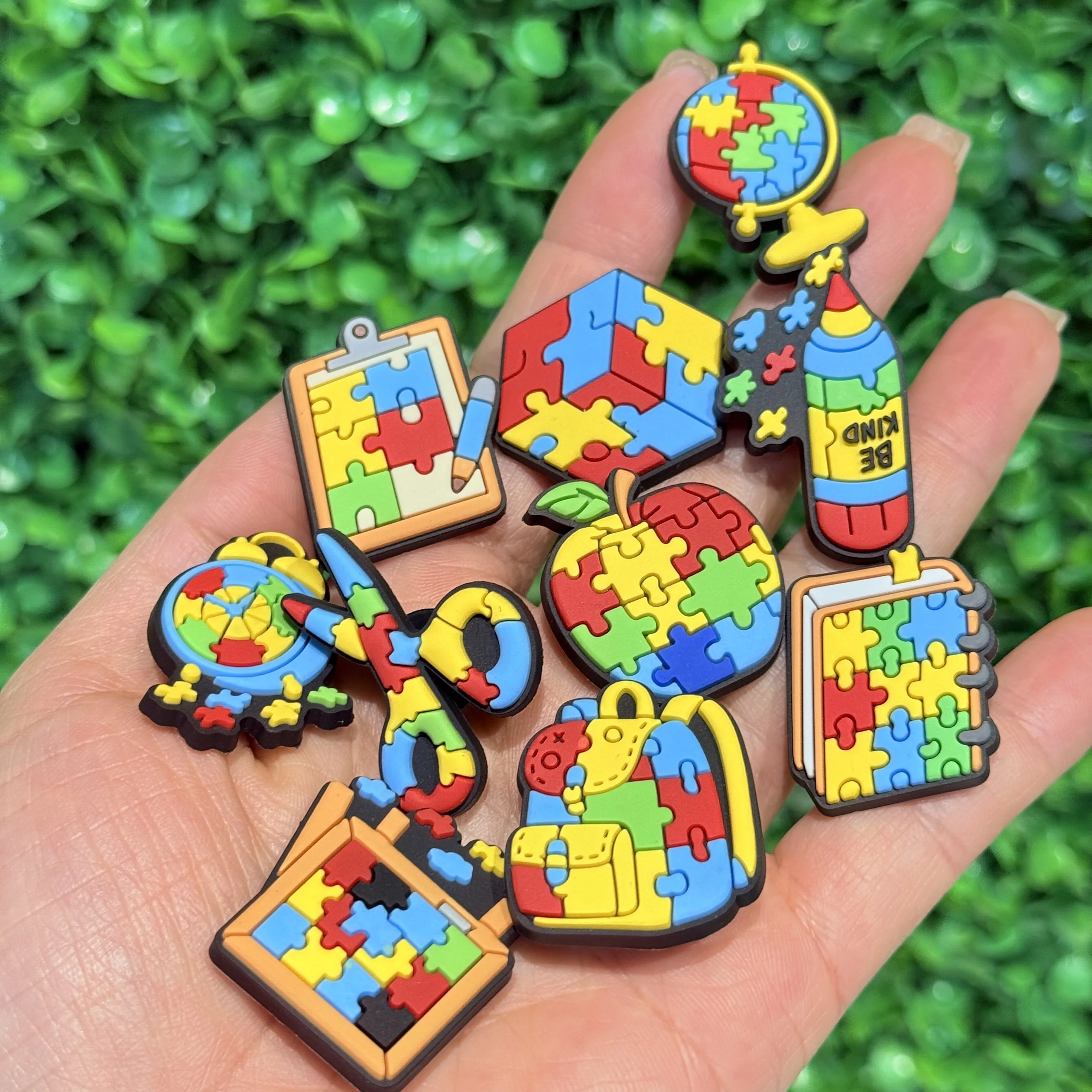 

1-36Pcs Autism Friendly Children PVC Shoes Charms Decorations Schoolbag Pencil Sandals Buckle For Party Gift