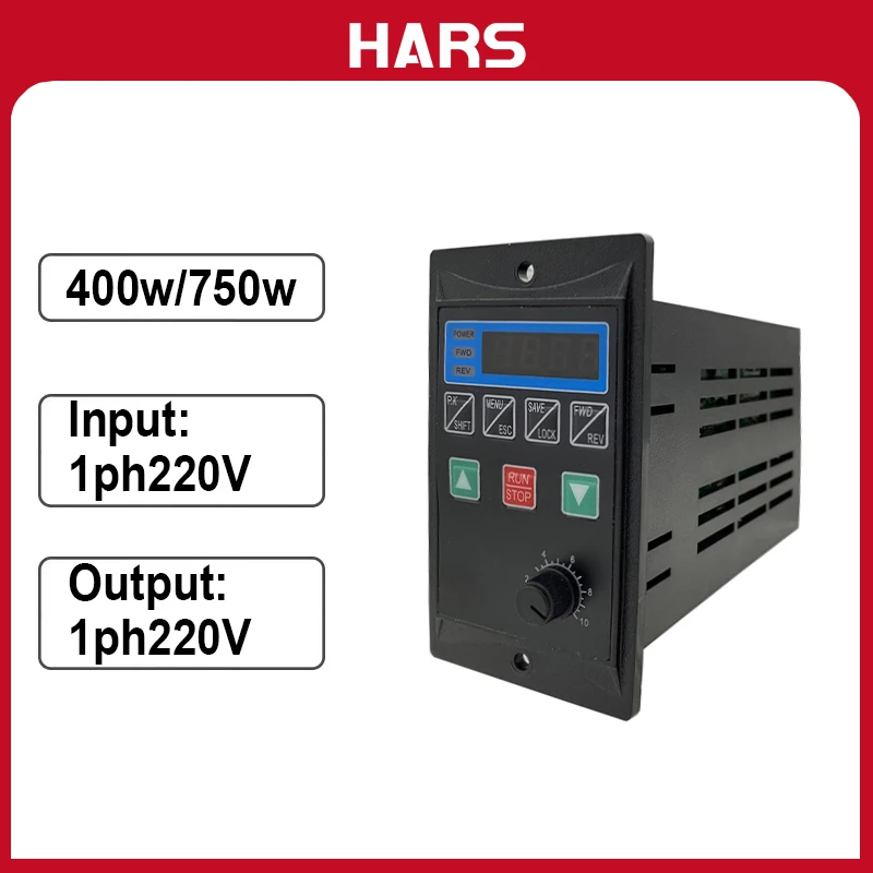 400W/750W Mini VFD 1Ph 220V to 1Ph 220V Variable Frequency Drive Converter AC Drive Motor Speed Vector Control Inverter