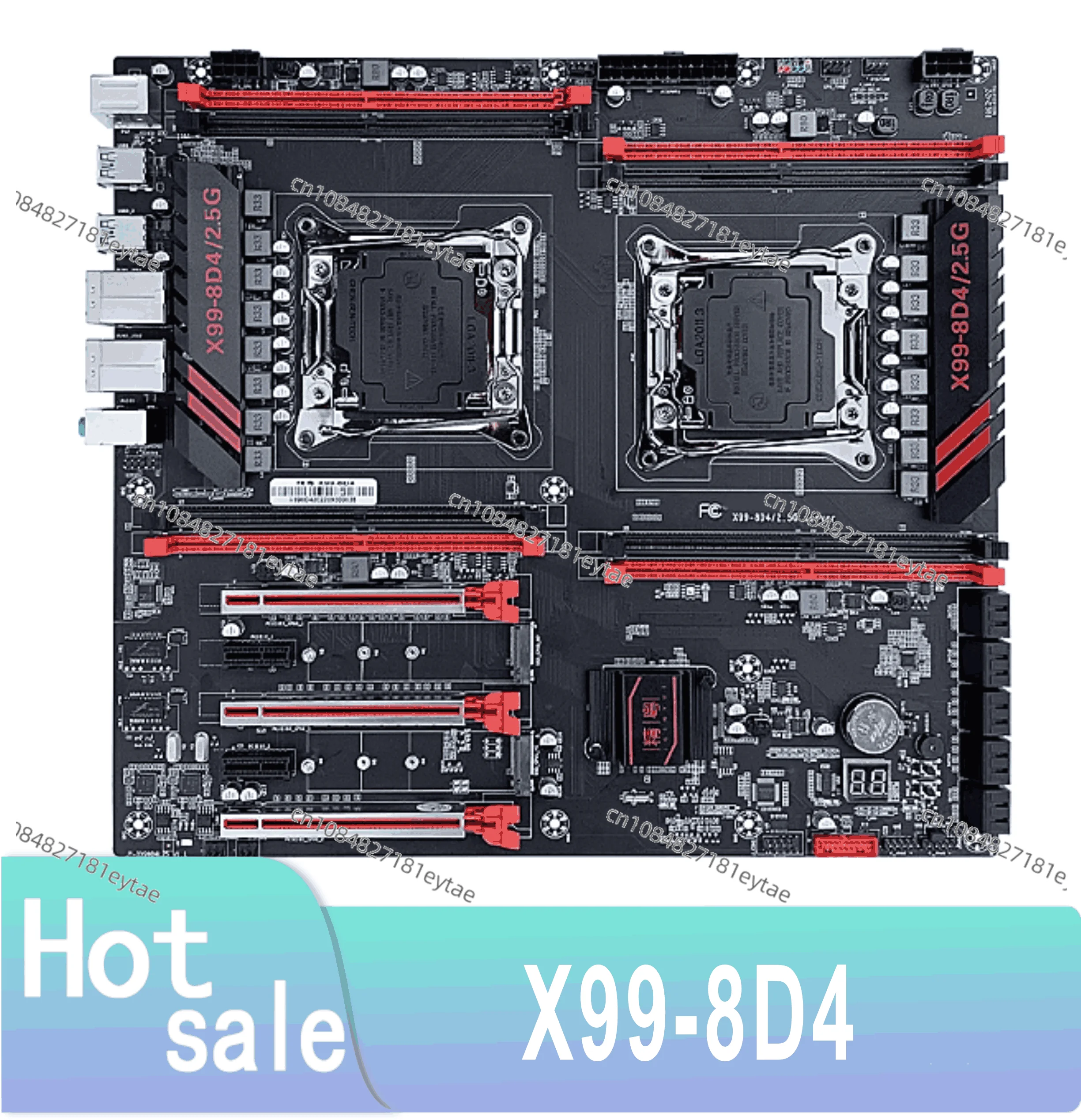 Used X99 dual CPU motherboard LGA 2011-3 supports Xeon E5 V3 V4 CPU DDR4 memory eight channels Dual 2.5G network card X99-8D4