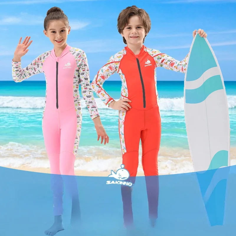 Kids One Piece Swimsuit Rash Guard Full Body UV Protection UPF50+ Long or Short Sleeve Swimwear Front Zip Wetsuit Bathing Suit