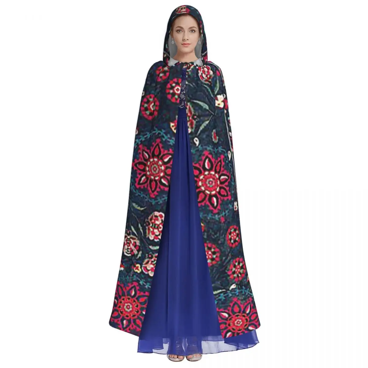 لاكاي سوزاني سامارقند أوزبكستان التطريز طويل مقنع عباءة الساحرة القرون الوسطى زي تأثيري كيب حفلة الهالوين الكبار للجنسين