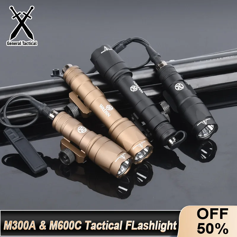 

Wadsn Airsoft M300 M300A M600 M600C SF Tactical Flashlight Fit 20MM Rail Surefir Weapon Hunting Scout LED Gun Mini Light