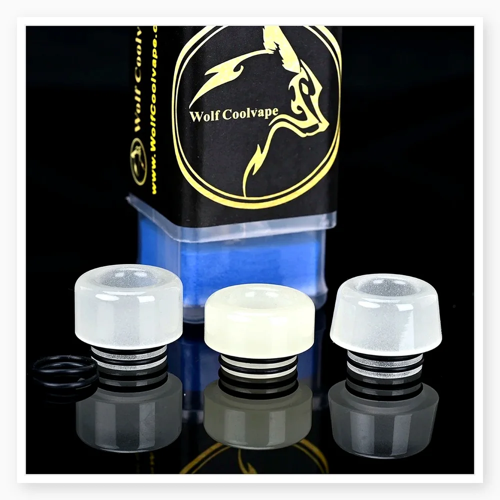 3pcs Wolfcoolvape 810 Luminous Drip Tips Mouthpieces for Vapes, RDA & RTA Tanks