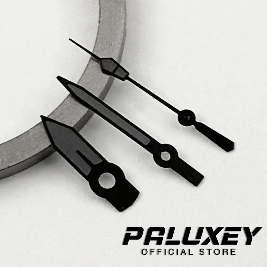 Manecillas de reloj negras, puntero luminoso verde, piezas de accesorios de repuesto aptas para movimiento automático NH35/NH36/7S26/7S36/4R35/4R36