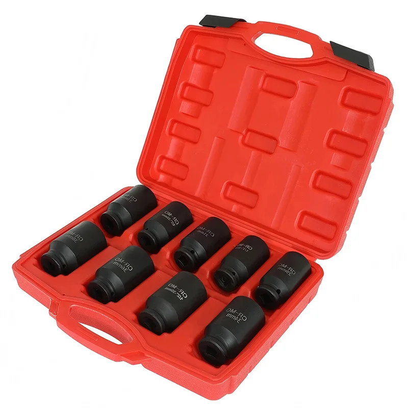 

Suitable for nine-piece set of 1/2 sleeves, thickened and lengthened hexagonal sleeves, pneumatic industrial grade electric wren
