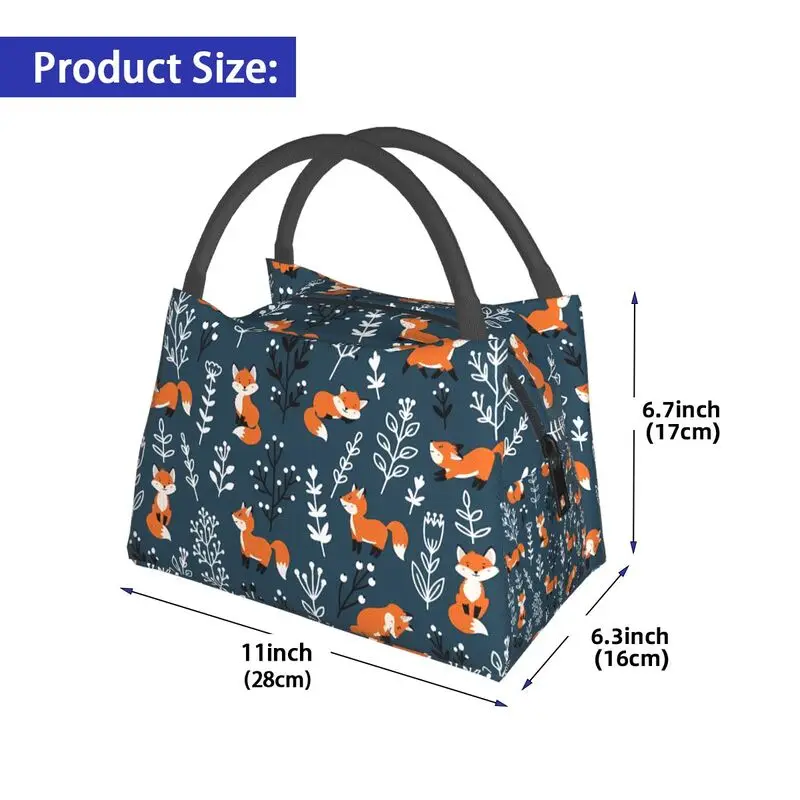 Cute Woodland Foxes Thermal Lunch Bag for Women Girls Kids Reusable Insulated Lunch Box for Work Picnic Travel School Gifts