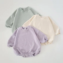 Barboteuse surdimensionnée à manches longues en coton pour bébé, sweat-shirt pour nouveau-né, barboteuses basiques pour tout-petits, vêtements pour bébé, combinaison pour fille et garçon, INS 0-24M