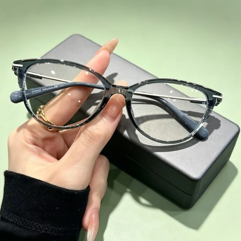 Women's INS Style Vintage Cat-Eye Myopia Glasses High-Quality Blue Light Blocking Minus Diopter Eyeglasses Diopter 0 To -4.0