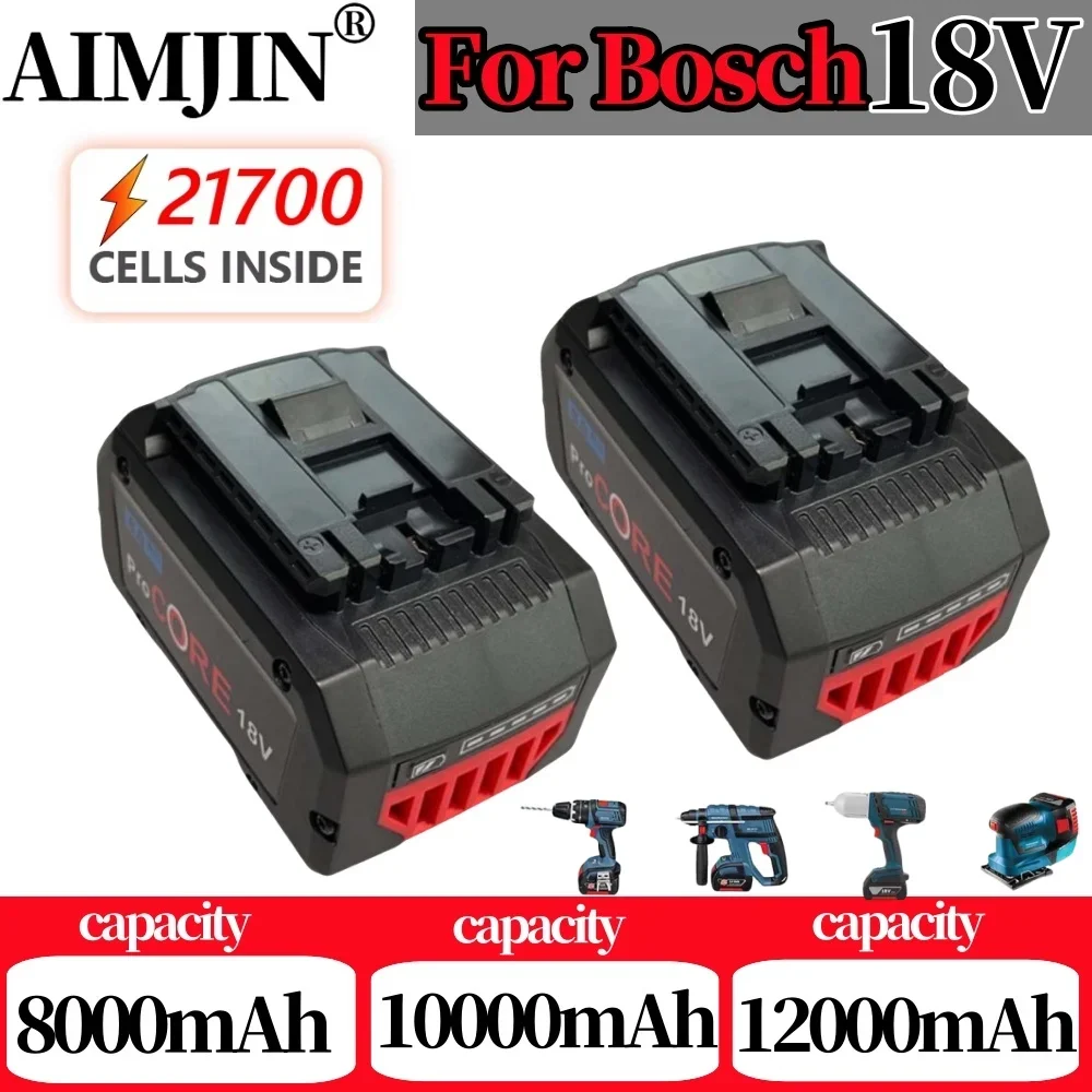 For BOSCH 8Ah/10Ah/12Ah  Professional 18V 21700 Battery ProCORE 18V Li-ion Replacement for BAT609 BAT618