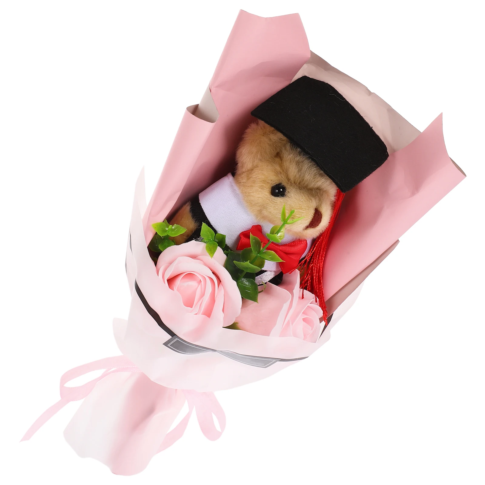 Bouquet di orsi di laurea Animali di peluche Fiori artificiali Regali per bambini in carta