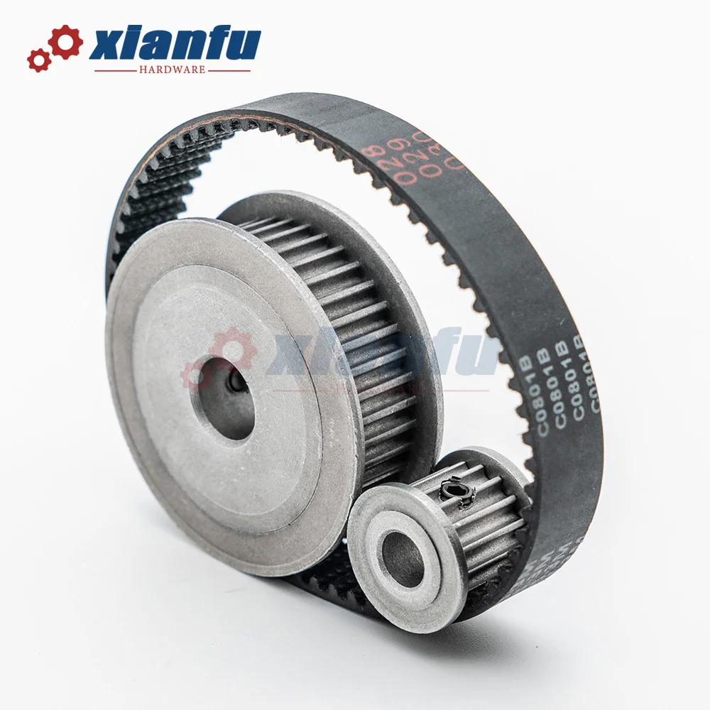 HTD3M Timing Belt Pulley Set 20T+40T Width 15mm Bore 5~28mm Synchronous wheels HTD 3M 20Teeth Pulley Sets 20 40 for CNC 40Teeth