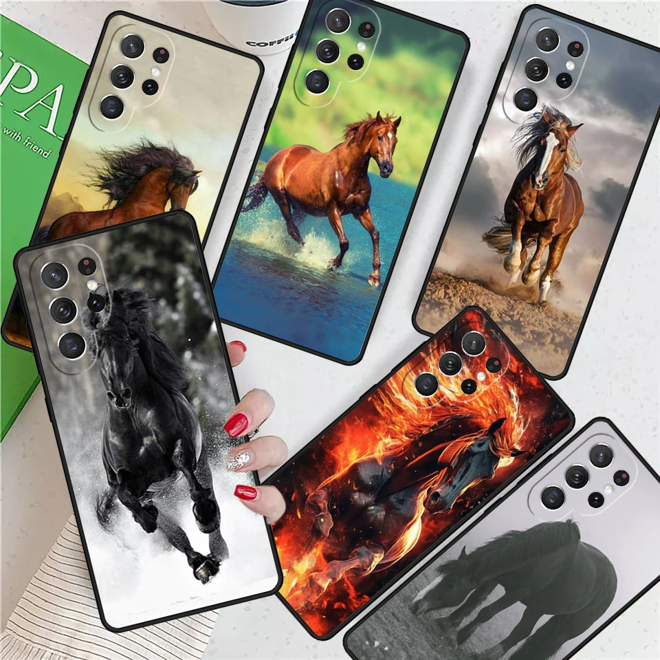 Domineering Cool Horse For Samsung Galaxy S24 Ultra S21 S22 S8 S9 S10E Note 10 20 Plus FE S23 Phone case Cover Coque